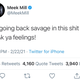 Screenshot of Meek Mill tweet on 2/22/21.